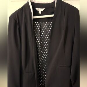 Francesca's Collections Black Jacket with Polka Dot Lining